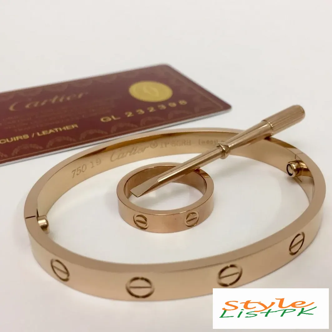 Best Price Cartier Bracelet and Ring Rose Gold