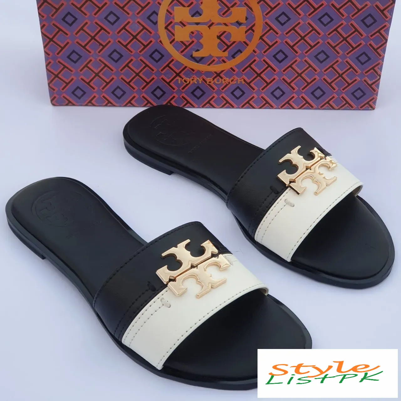 Best Price Tory Two Tone Flat Slippers